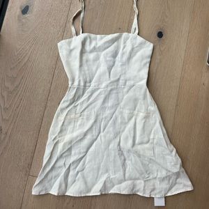 Reformation White Mini Linen Dress